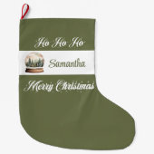 Custom Name Nordic Christmas Stocking Großer Weihnachtsstrumpf (Vorderseite)