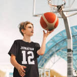 Custom Name Number Boys Sport Jersey Shirt<br><div class="desc">Create your own personalized football jersey boys' T-shirt with custom name and number. A cool customizable sports shirt, that is a cute gift idea for boys. This trendy kids sportswear is suitable for all sports, including football, soccer, volleyball, baseball, softball, basketball and hockey. Click 'Customize' button to add text, customize...</div>