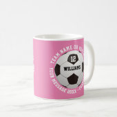 Custom Name Number Team Name Soccer Ball Kaffeetasse (VorderseiteRechts)