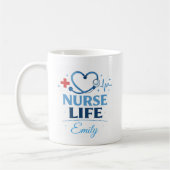 Custom Name Nurse Life Coffee Mug Gift Kaffeetasse (Links)