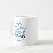 Custom Name Nurse Squad Coffee Mug Gift Kaffeetasse (Vorderseite Links)