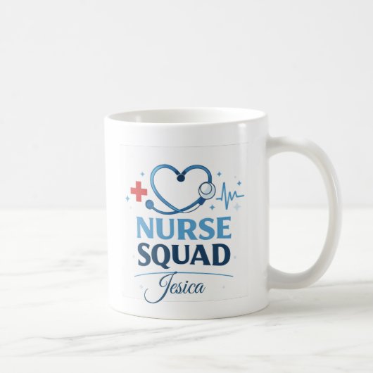 Custom Name Nurse Squad Coffee Mug Gift Kaffeetasse (Rechts)