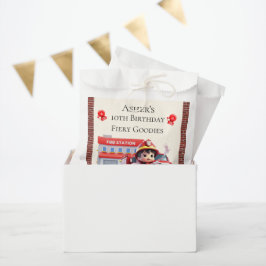Custom Name & Occasion Cute 3D Boy Firefighter Geschenktütchen