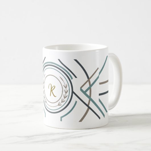 Custom Name or Initial Mug – Premium Gift Kaffeetasse (VorderseiteRechts)