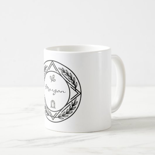 Custom Name or Initial Personalized Coffee Mug Kaffeetasse (VorderseiteRechts)