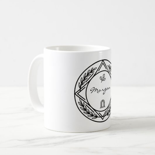 Custom Name or Initial Personalized Coffee Mug Kaffeetasse (Vorderseite Links)
