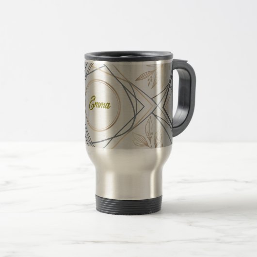 Custom Name or Initial Travel Mug – Personal Gift Reisebecher (VorderseiteRechts)