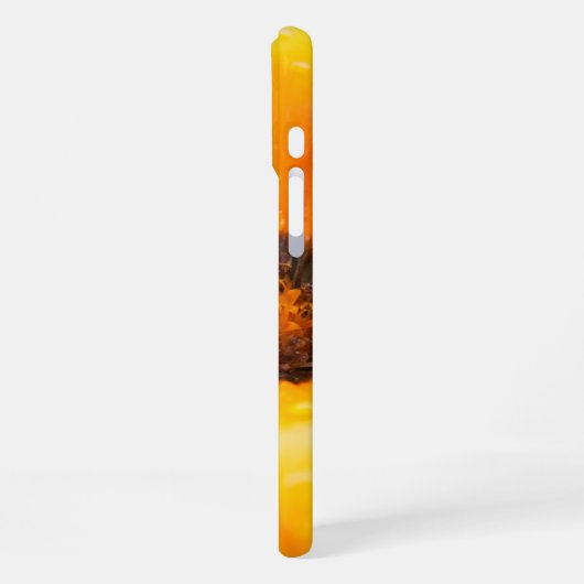 Custom Name Orange Daisy Close-Up Photo iPhone Hülle (Linke Seite)