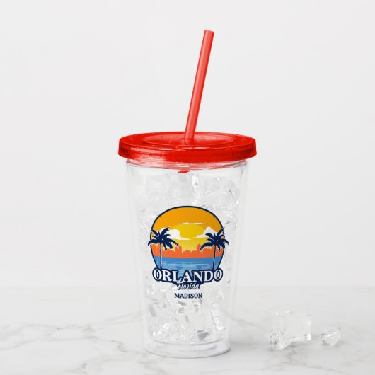 Custom Name Orlando Florida Acryltrinkbecher (Rückseite Ice)