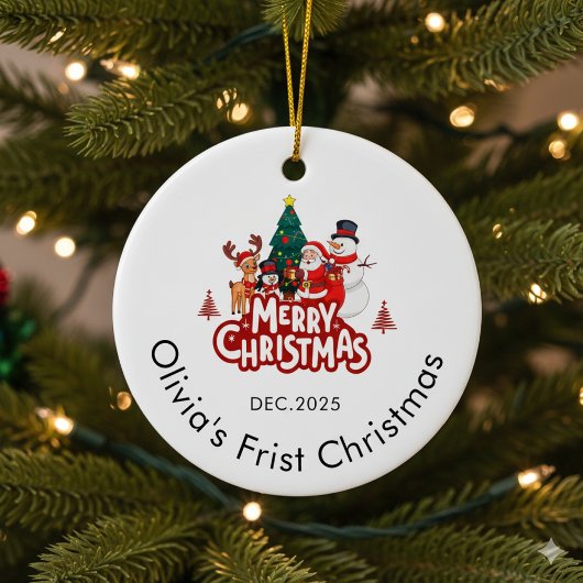 Custom Name Ornament, Baby's First Christmas Keramik Ornament