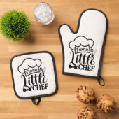 Custom name Oven Mitt & Pot Holder Set (Oben Unten)