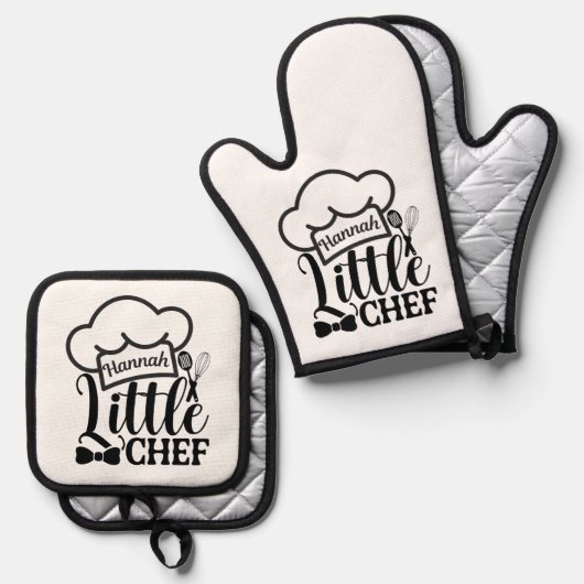 Custom name Oven Mitt & Pot Holder Set (Vorderseite/Rückseite)