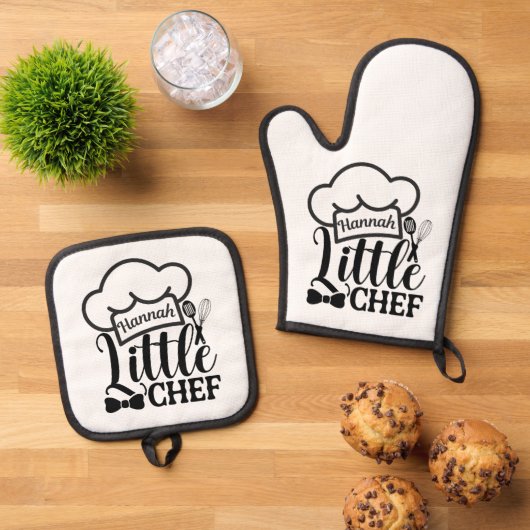 Custom name Oven Mitt & Pot Holder Set (Oben Unten)