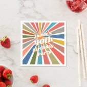  Custom Name Party Table Decor Fun Retro Rainbow Serviette (Beispiel)