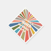  Custom Name Party Table Decor Fun Retro Rainbow Serviette (Ecke)