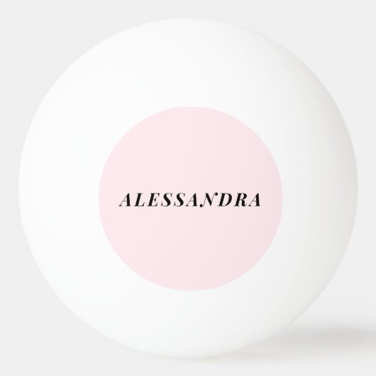  Custom Name Pastel Pink Black Minimalist Stylish  Tischtennisball (Vorderseite)