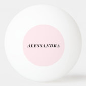  Custom Name Pastel Pink Black Minimalist Stylish  Tischtennisball (Rückseite)