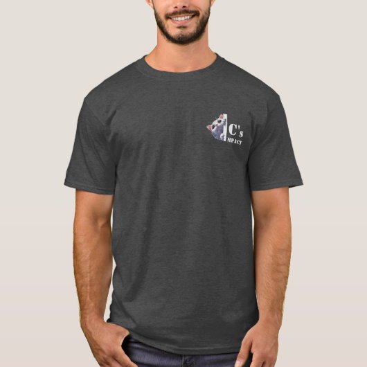 Custom Name Peeking Cat Pocketsize C's Impact T-Shirt (Vorderseite)