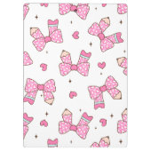 Custom Name Pencil Coquette Bow  Klemmbrett (Rückseite)