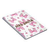 Custom Name Pencil Coquette Bow  Notizblock (Rechte Seite)