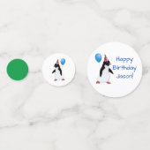 Custom Name Penguin Blue Balloon Table Confetti Konfetti (Vorderseiten)