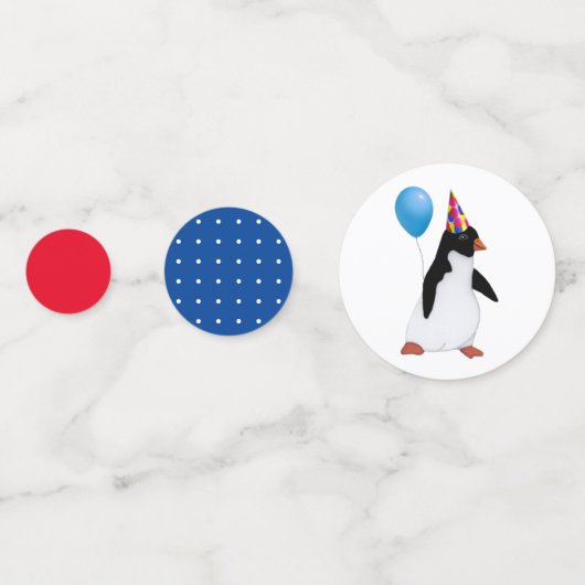 Custom Name Penguin Blue Balloon Table Confetti Konfetti (Rückseiten)