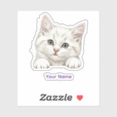 Custom Name Personalized Kitten Art Gift Aufkleber (Blatt)