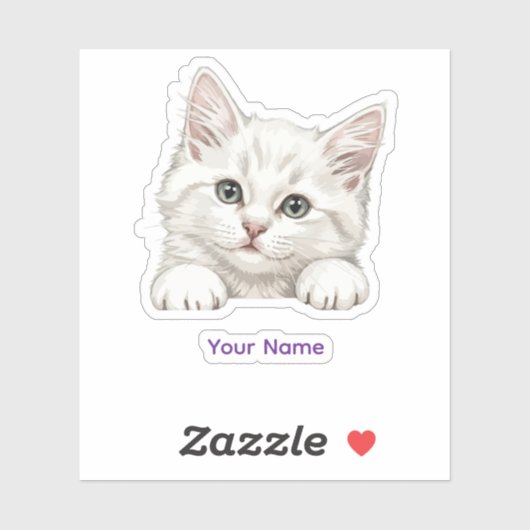 Custom Name Personalized Kitten Art Gift Aufkleber (Blatt)