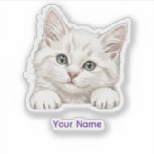 Custom Name Personalized Kitten Art Gift Aufkleber (Vorderseite)