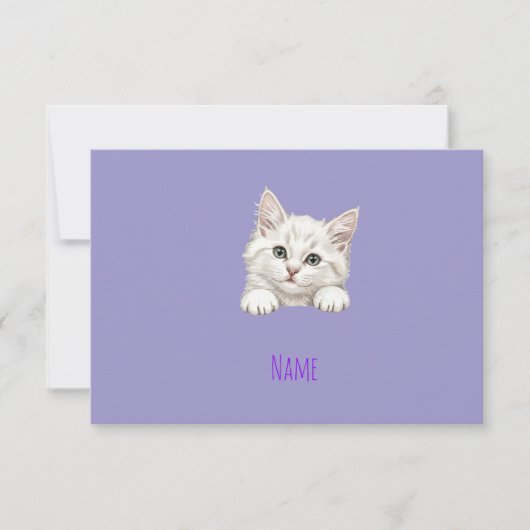 Custom Name Personalized Kitten Art Gift Dankeskarte (Vorderseite)
