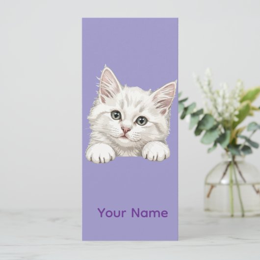 Custom Name Personalized Kitten Art Gift Einladung (Stehend Vorderseite)