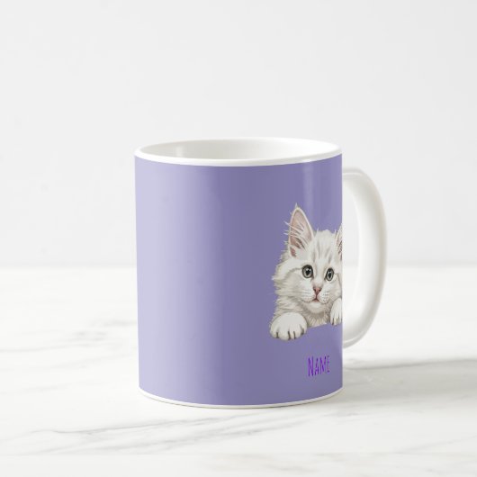Custom Name Personalized Kitten Art Gift Kaffeetasse (VorderseiteRechts)