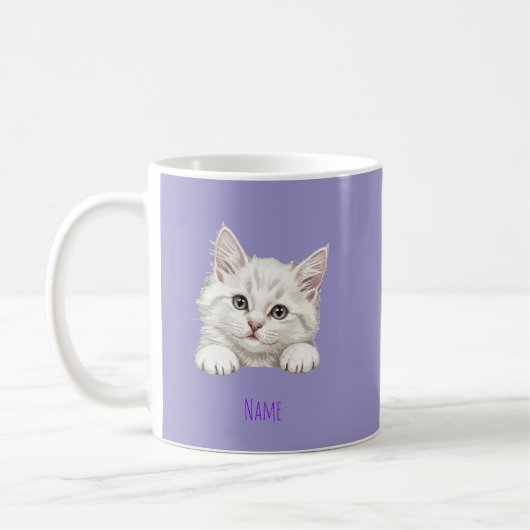 Custom Name Personalized Kitten Art Gift Kaffeetasse (Links)