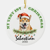 Custom Name & Photo Keepsake with Cute Aus Dingo Keramik Ornament (Vorne)
