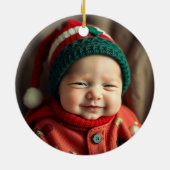 Custom Name & Photo Keepsake with Cute Aus Dingo Keramik Ornament (Hinten)