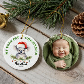 Custom Name & Photo Keepsake with Cute Aus Koala Keramik Ornament