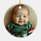 Custom Name & Photo Keepsake with Cute Aus Roo Keramik Ornament (Hinten)