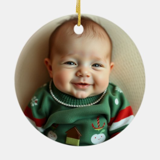 Custom Name & Photo Keepsake with Cute Aus Roo Keramik Ornament (Hinten)