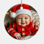 Custom Name & Photo Keepsake with Cute Aus Wombat Keramik Ornament (Hinten)