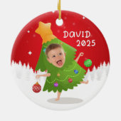 Custom name + photo message me -Christmas Ornament (Hinten)