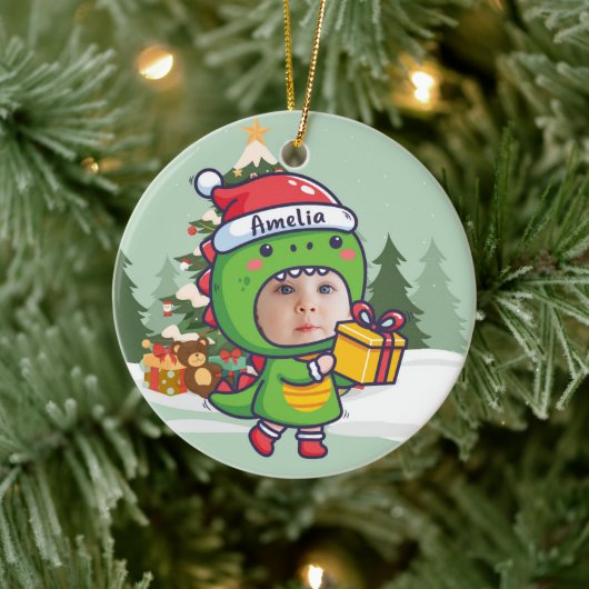 Custom name + photo message me- Christmas Ornament (Baum)