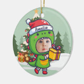 Custom name + photo message me- Christmas Ornament (Links)