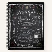 Custom Name & Photo Recipe Keeper Chalkboard Notizblock (Vorderseite)