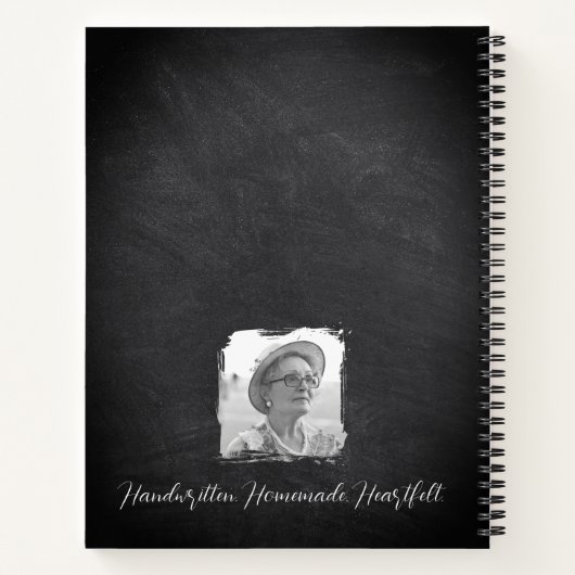 Custom Name & Photo Recipe Keeper Chalkboard Notizblock (Rückseite)