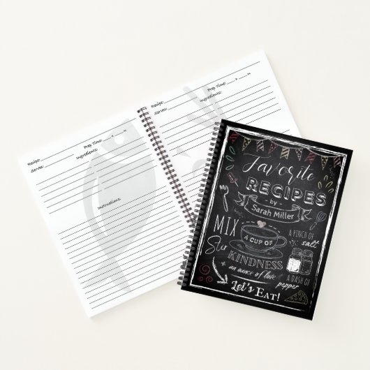 Custom Name & Photo Recipe Keeper Chalkboard Notizblock (Innenseite)