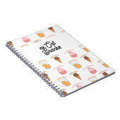 Custom Name Pink Cupcake and Black Cat Pattern  Notizblock (Rechte Seite)