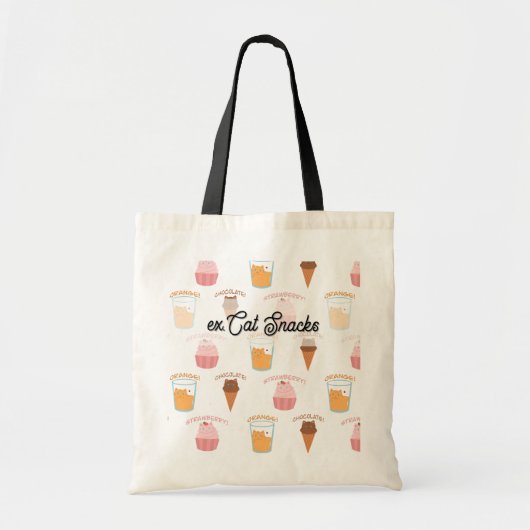 Custom Name Pink Cupcake and Black Cat Pattern  Tragetasche (Vorne)