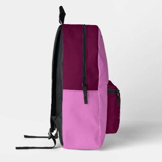 Custom Name Pink Girls Back to School Bedruckter Rucksack (Links)