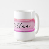 Custom Name Pink Glass Effect | Personalized Kaffeetasse (VorderseiteRechts)