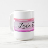 Custom Name Pink Glass Effect | Personalized Kaffeetasse (Vorderseite Links)